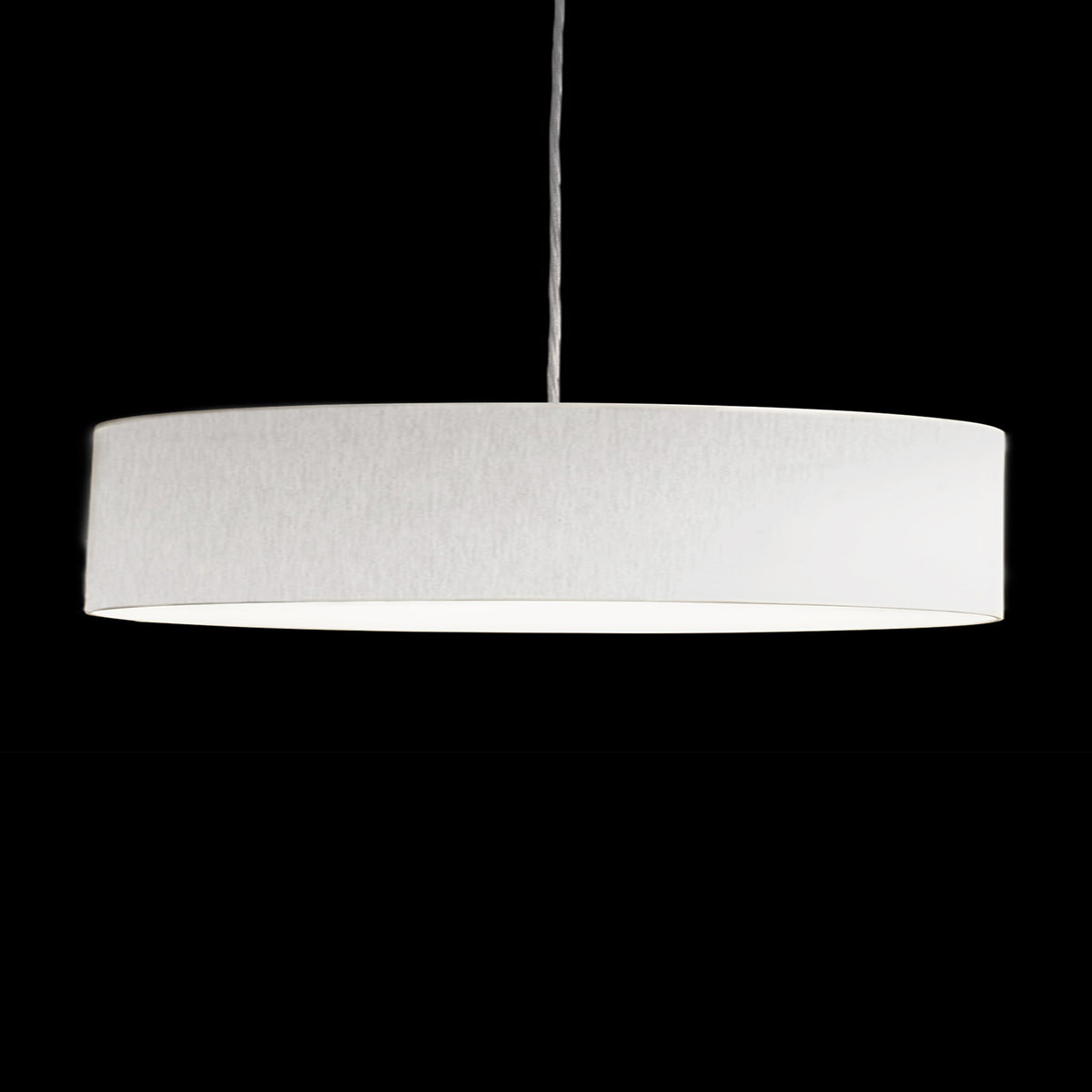 Holtkötter Vita P Pendelleuchte, Ø: 60 cm, Nickel matt, Chintz weiß