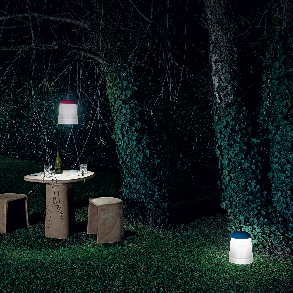 Foscarini Cri Cri LED Tavolo Akkuleuchte, verde (grün) und rosso (rot)