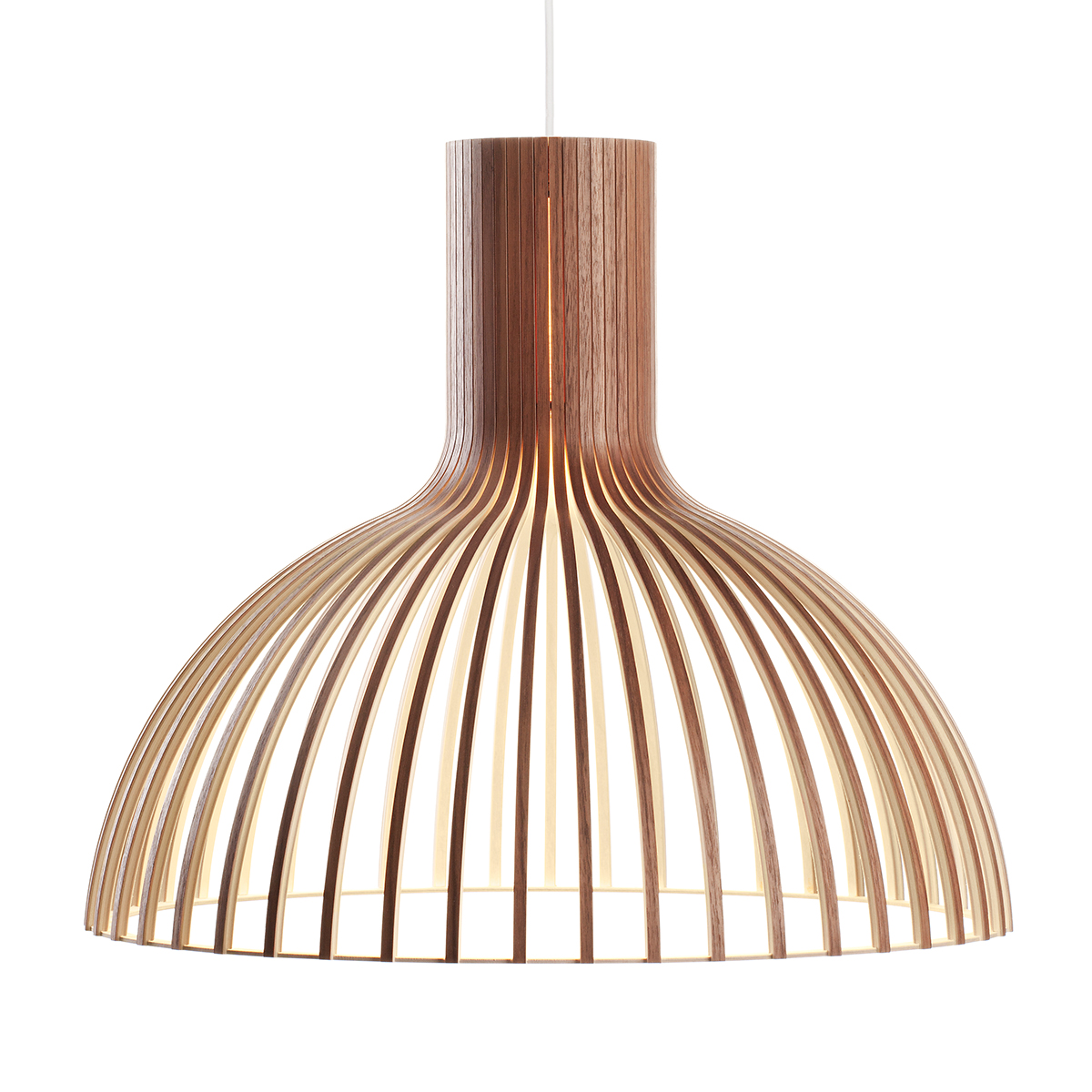 Secto Design Victo 4250 Pendelleuchte, Walnussfurnier, Kabel: weiß