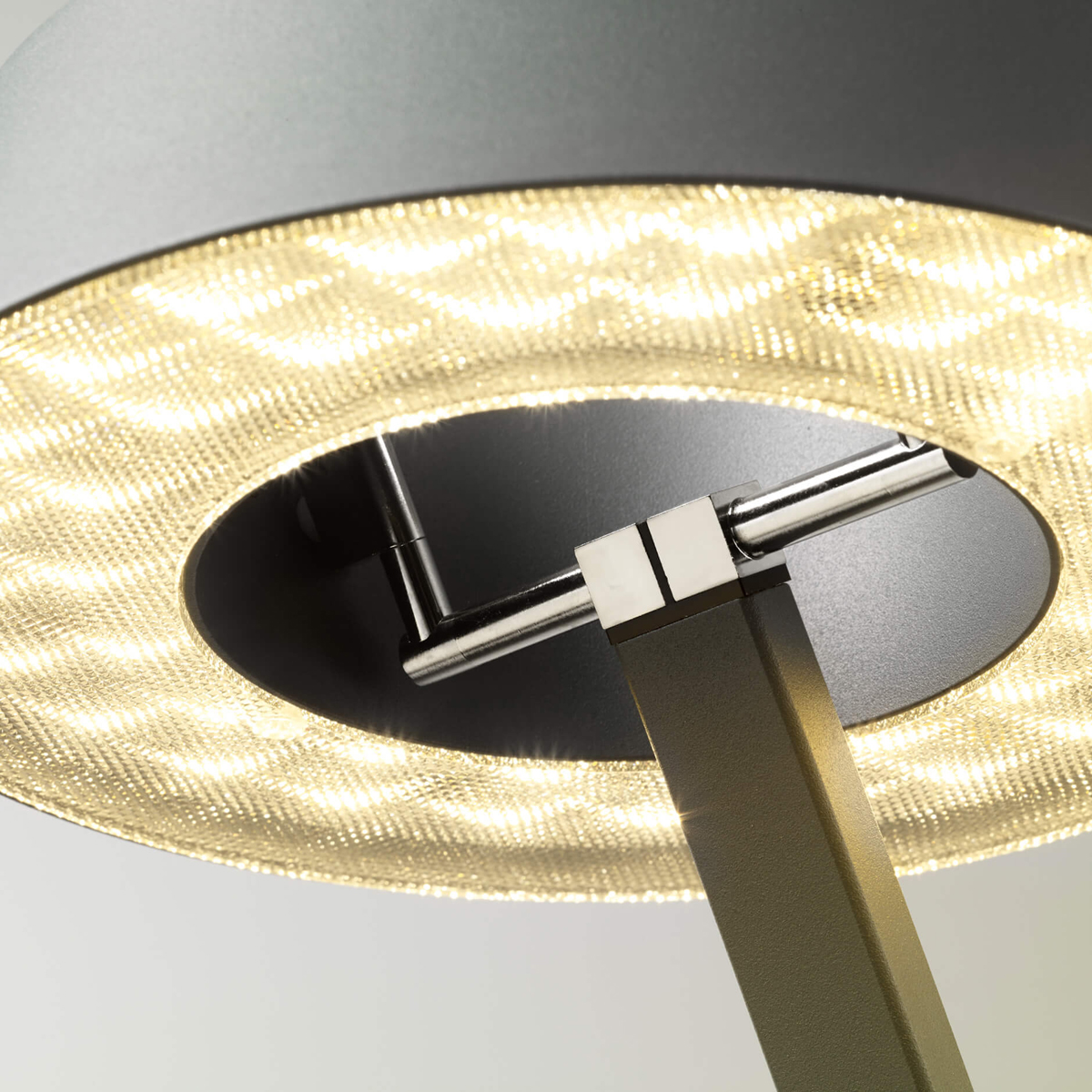 Oligo Glance LED Tischleuchte, gebogen, grau matt