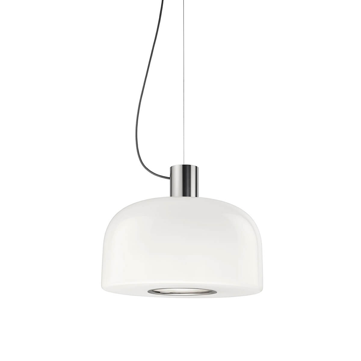 Flos Bellhop Glass S2 Pendelleuchte, Aluminium glänzend