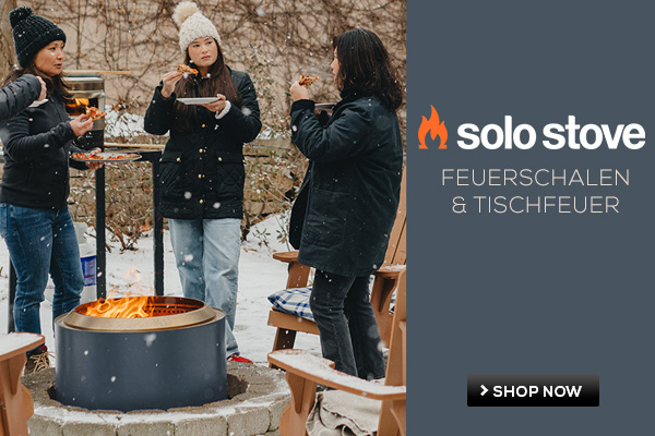 Banner mit Solo Stove Feuerschalen und Tischfeuer