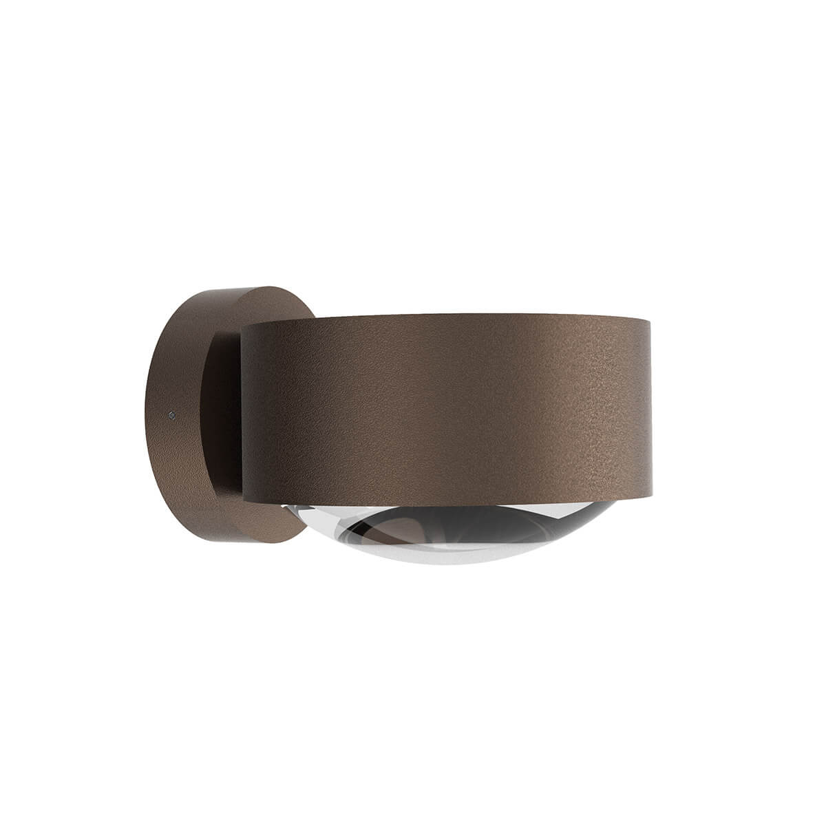 Top Light Puk Maxx Wall Outdoor LED Wandleuchte, Gehäuse, softbraun matt feinstrukturiert, mit Linse klar / Glas satiniert (nicht inbegriffen)