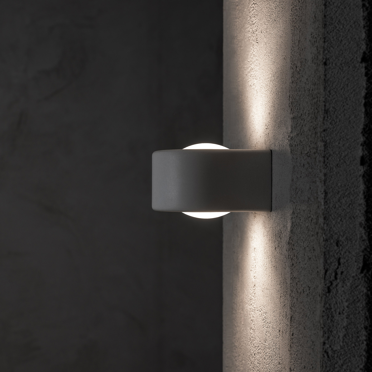 Less 'n' more Mimix Beton LED Wandstrahler, 2-flg., grau poliert