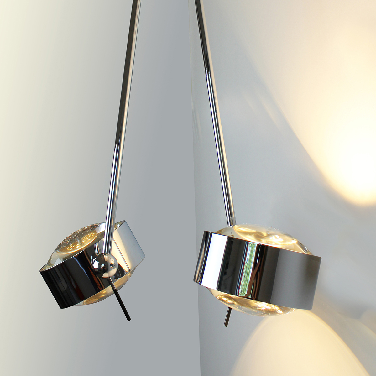 Top Light Puk Maxx Ceiling Sister Single LED, 100 cm, Chrom, mit Einsätzen Linse klar / Linse klar