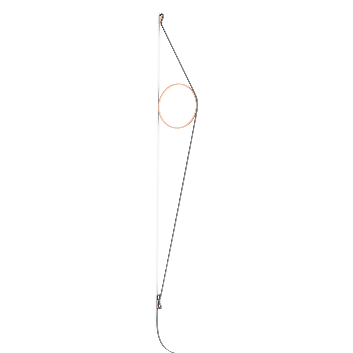 Flos Wirering Wandleuchte, Kabel: grau, Ring: pink (©Officine Mimesi)