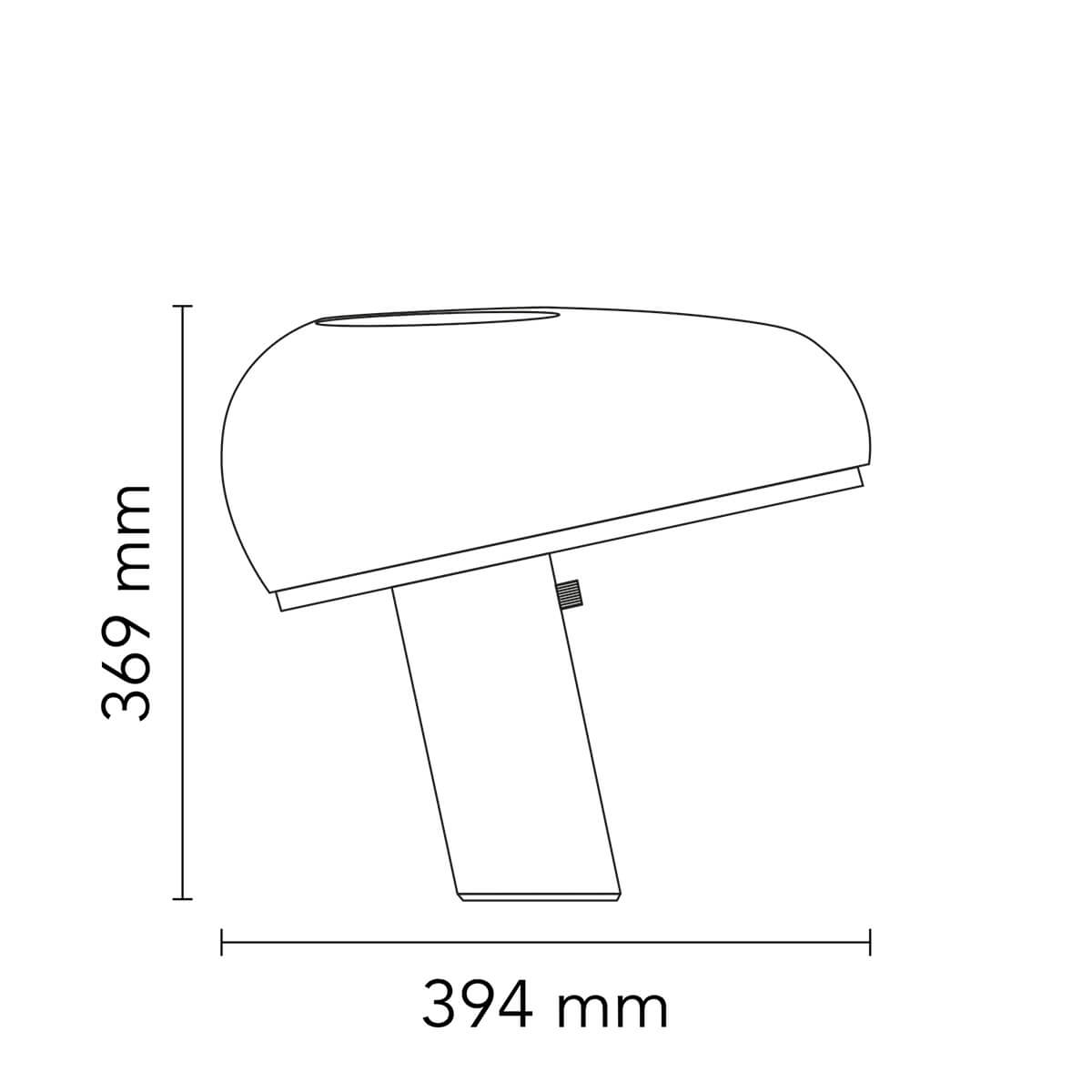 Flos Snoopy Tischleuchte, Maßzeichnung