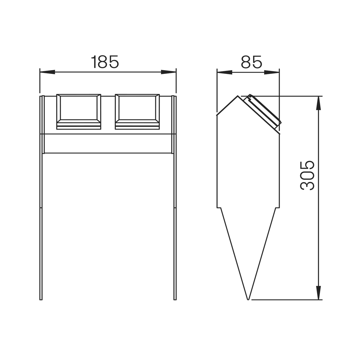 Albert Leuchten 62440 Steckdosenspieß, 2-fach