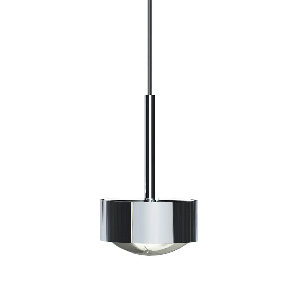 Top Light Puk Maxx Long One Pendelleuchte, Gehäuse, Chrom, mit Linse klar (nicht inbegriffen)