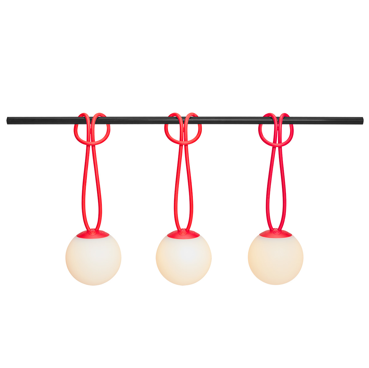 Fatboy Bolleke Mini LED Akku-Pendelleuchte, 3er-Set, rot