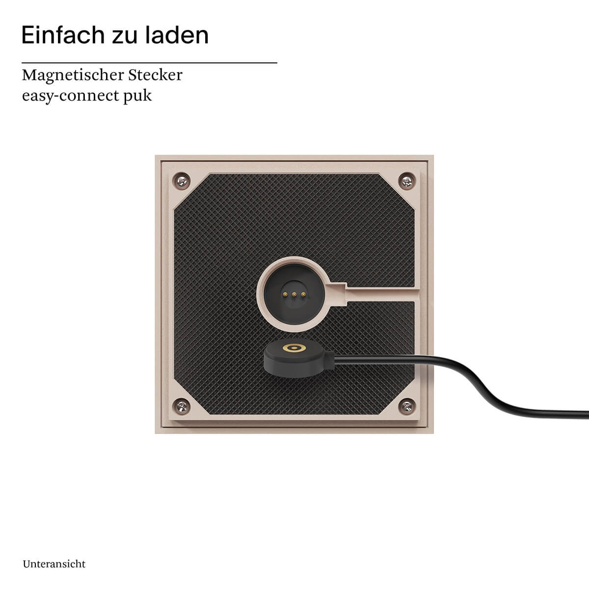 Sigor Nutalis LED Akkuleuchte, dünenbeige, Easy-Connect Puk Ladenanschluss