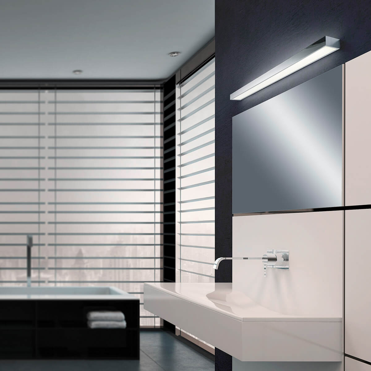 Helestra Theia LED Wandleuchte, Länge: 90 cm, Chrom
