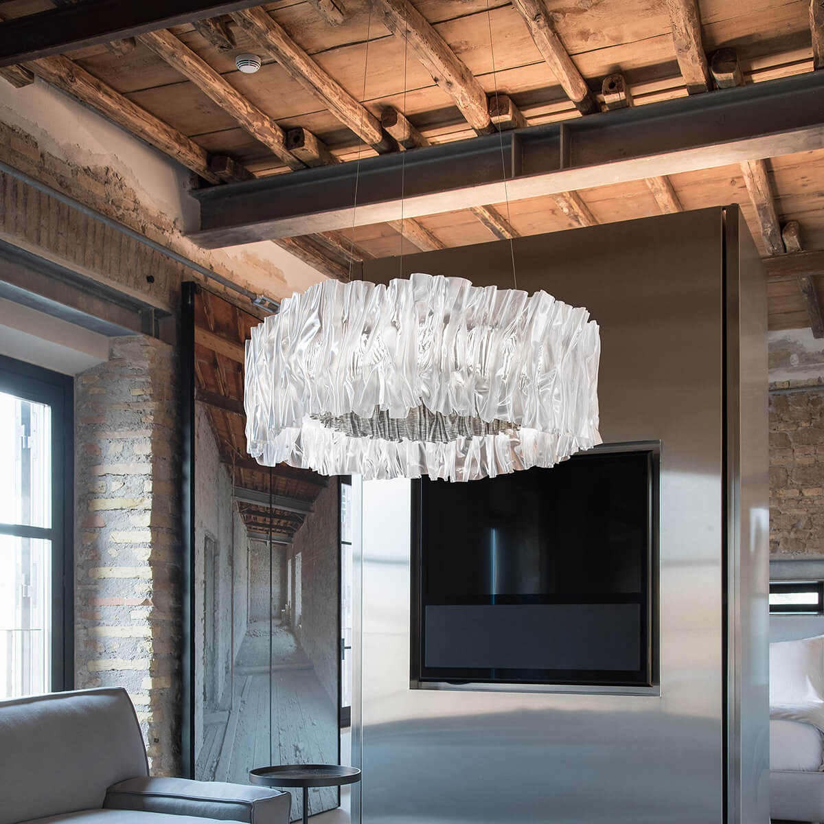 Slamp Accordéon LED Suspension, prisma silver (Silber)