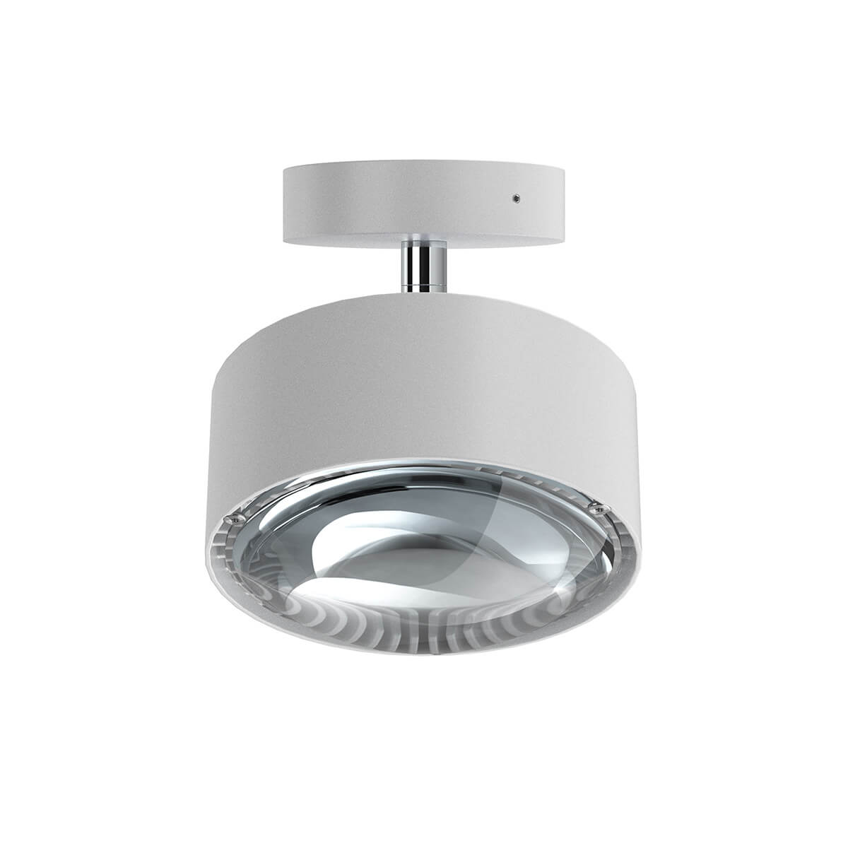 Top Light Puk Maxx Turn Downlight Deckenleuchte, Gehäuse, weiß matt / Chrom, mit Linse klar (nicht inbegriffen)