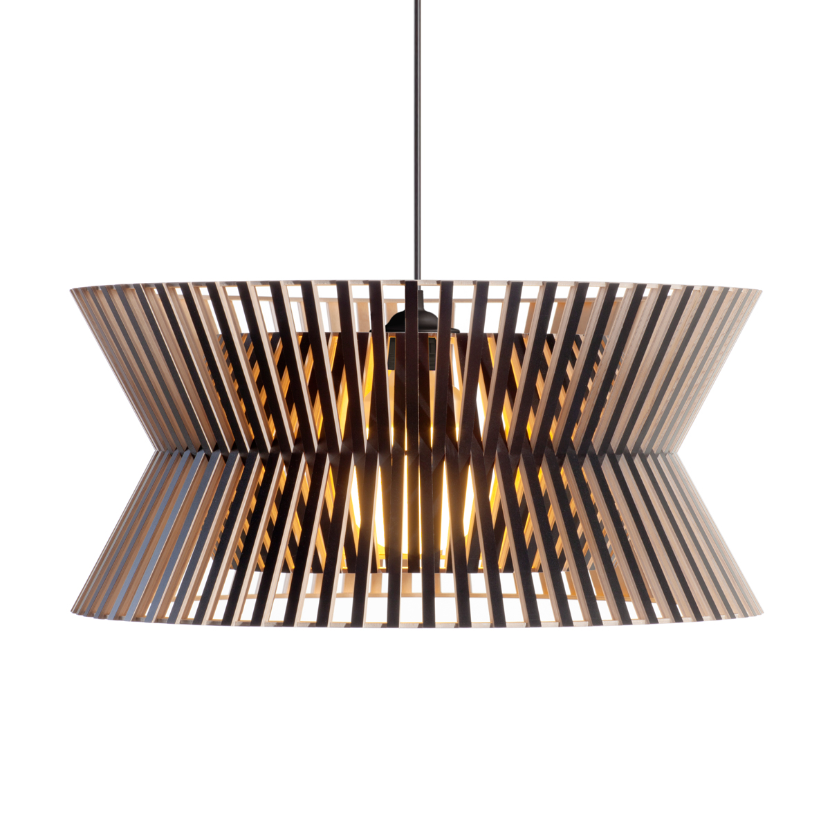 Secto Design Kontro 6000 Pendelleuchte, schwarz laminiert, Kabel: schwarz