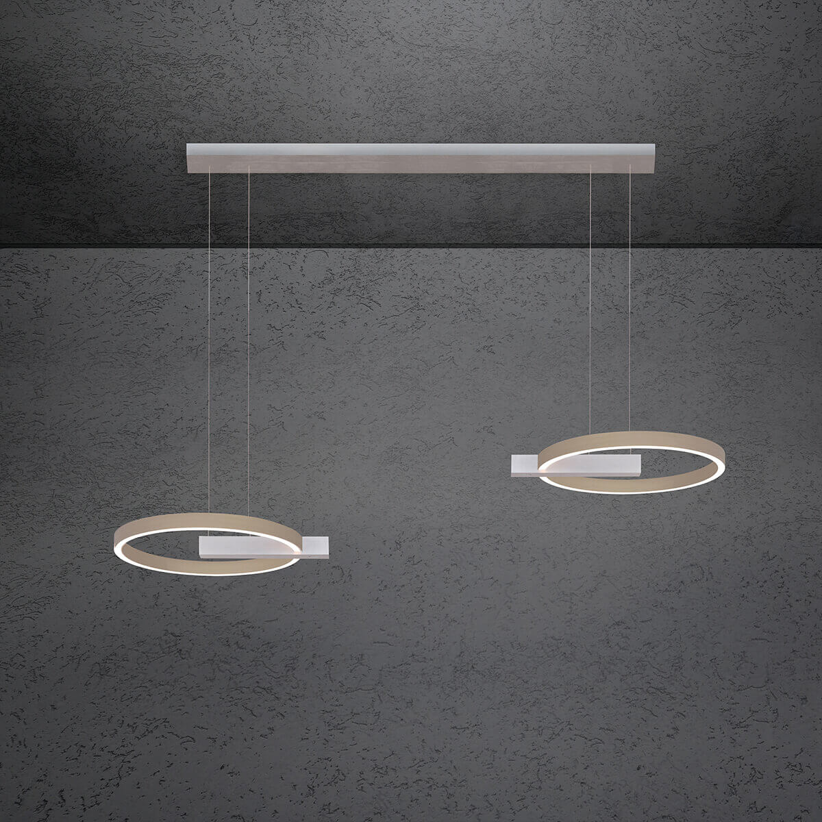 Alu geschliffen / taupe eloxal