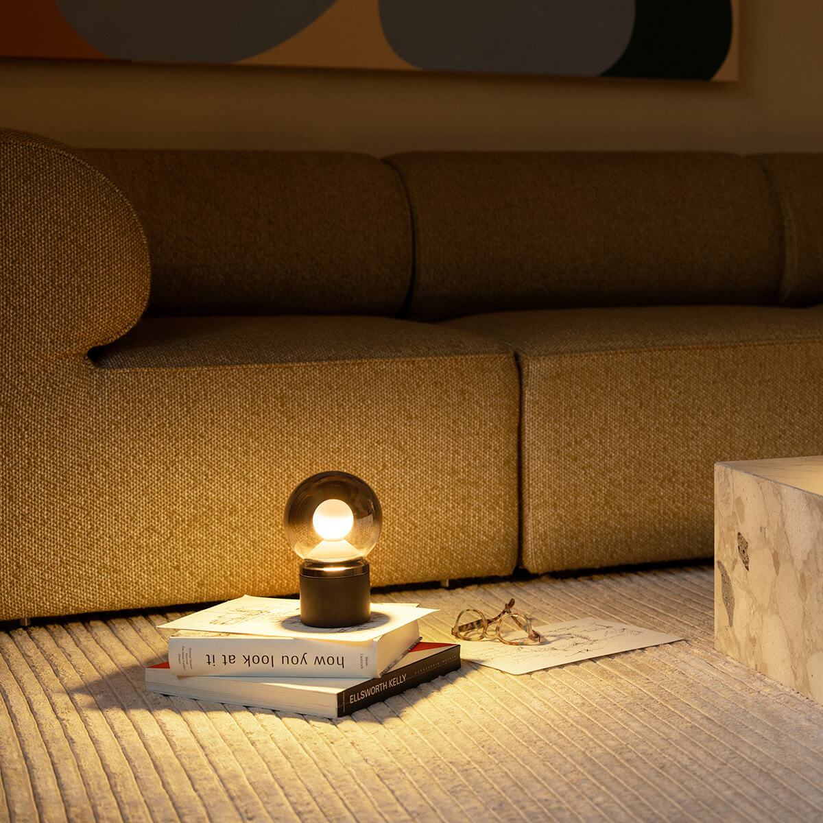 Occhio Luna pura LED Akkuleuchte, dark chrome