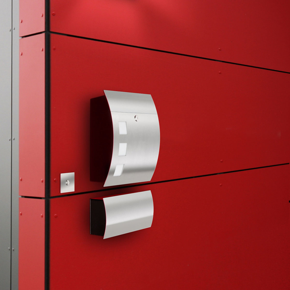 CMD Leuchten 46/76 Briefkasten mit Fenster, Edelstahl