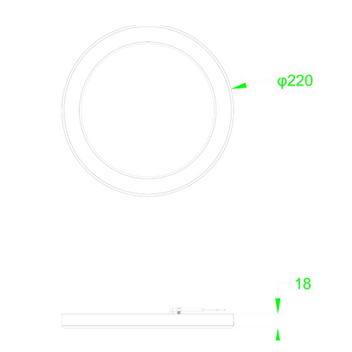 Mobilux MULTiLED Panel 220 R, Maßzeichnung