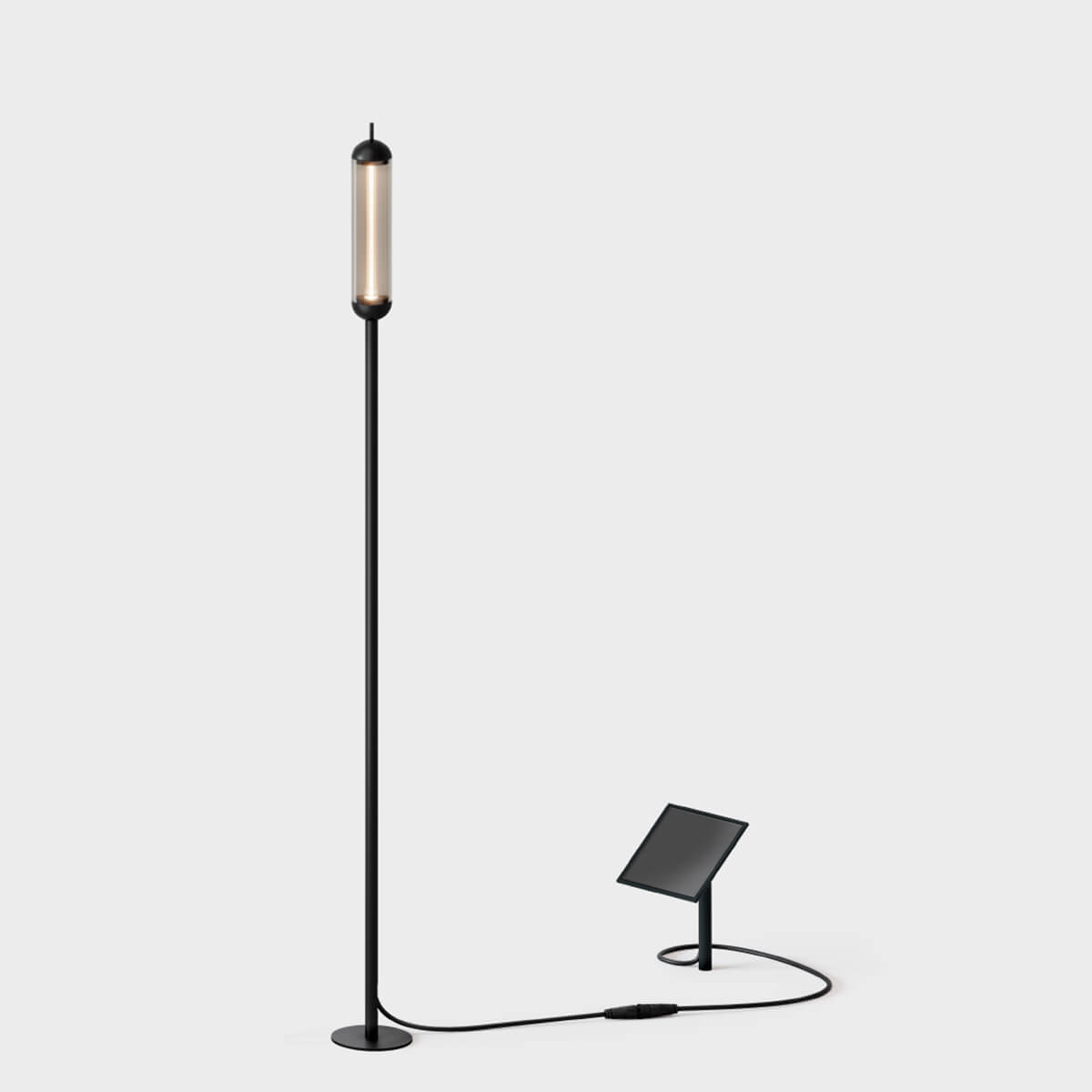 IP44.DE Reed solar LED Solarleuchte mit Erdspieß, Höhe: 125 cm, deep black (schwarz)