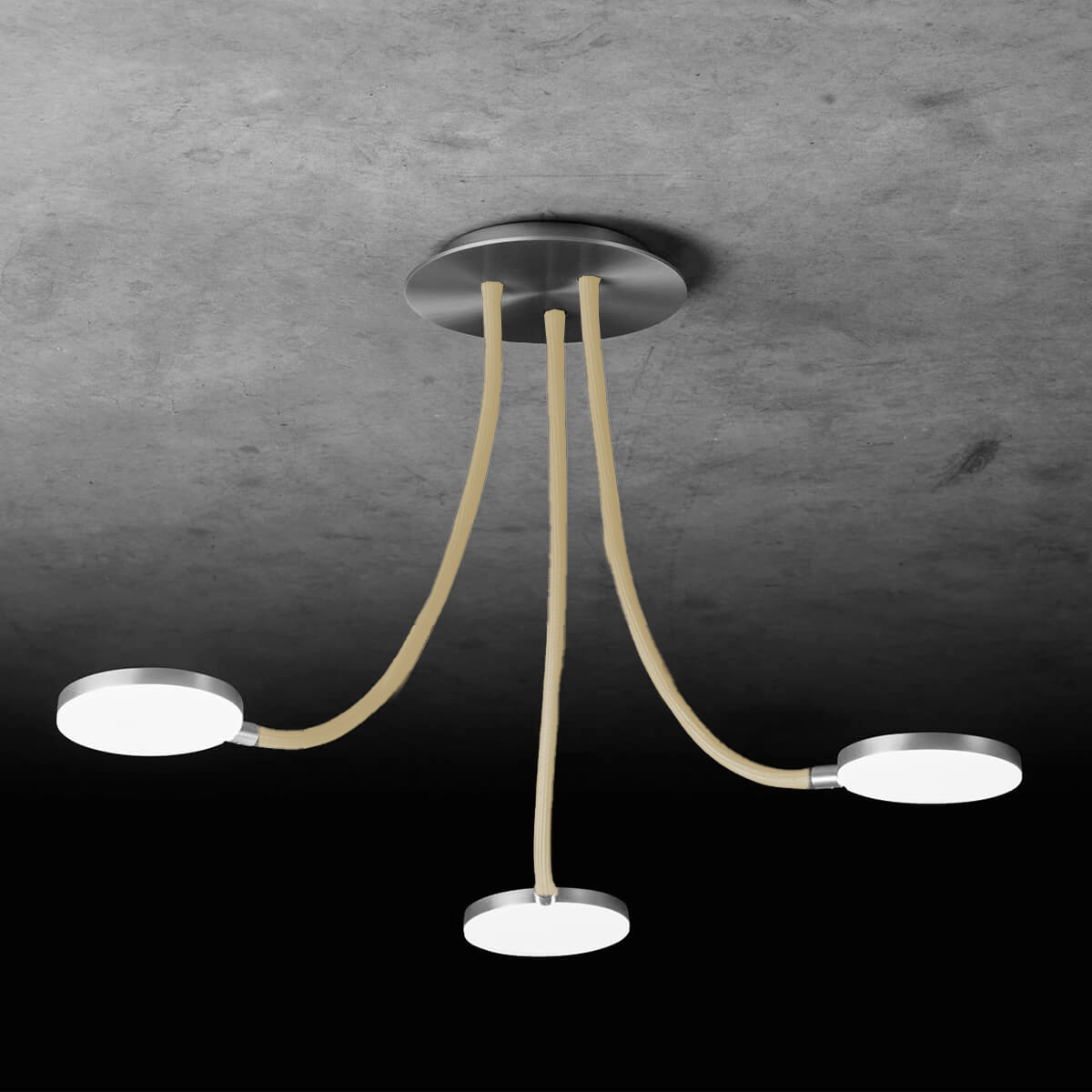 Holtkötter Flex D3 LED Deckenleuchte, Aluminium matt / Sand