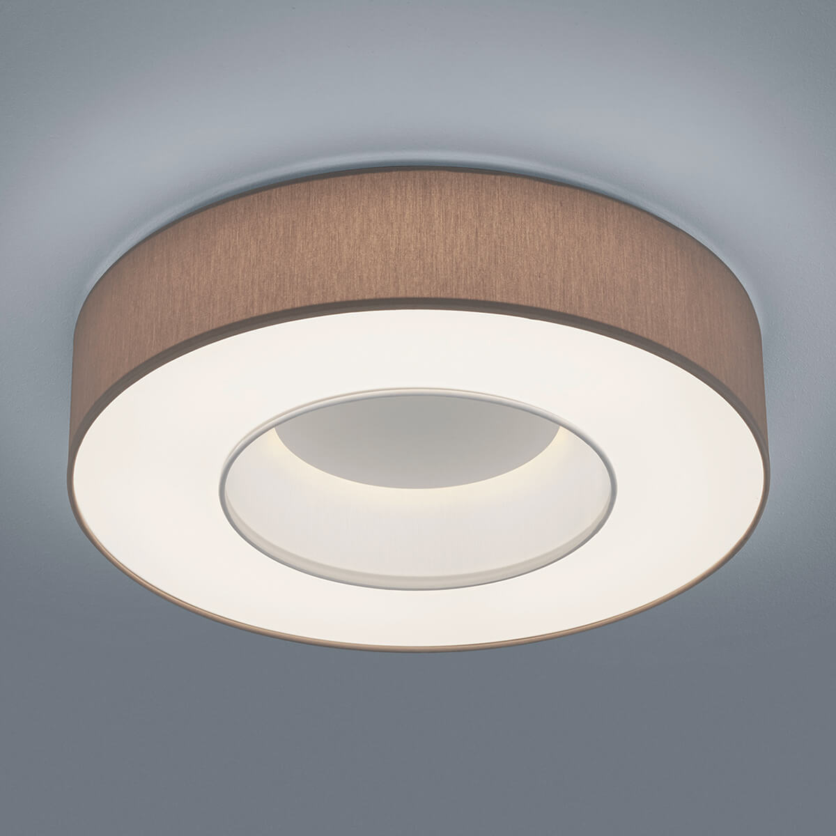 Helestra Lomo LED Deckenleuchte, Ø: 45 cm mit Casambi-Modul, Schirm: Chintz mocca