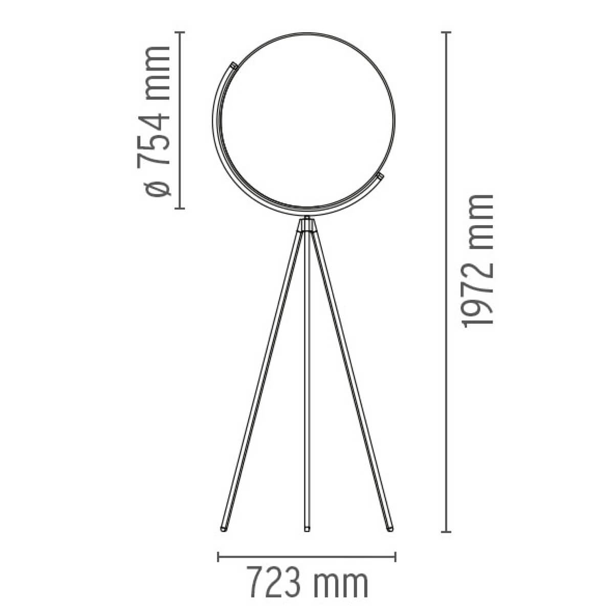 Flos Superloon LED Stehleuchte, Maßzeichnung
