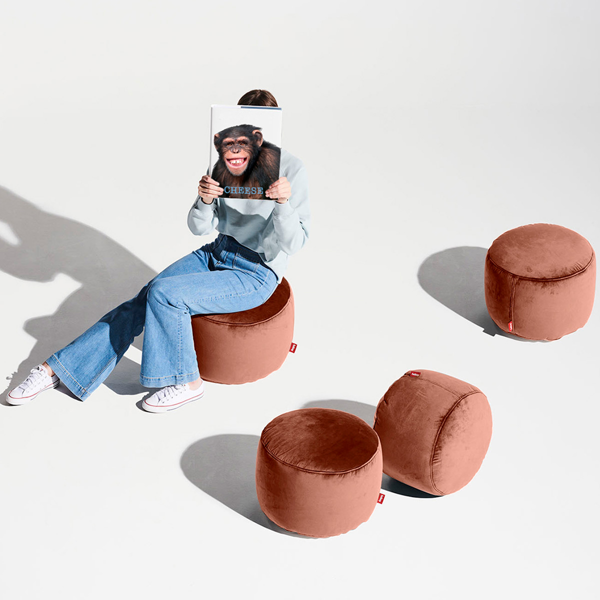Point Velvet Hocker