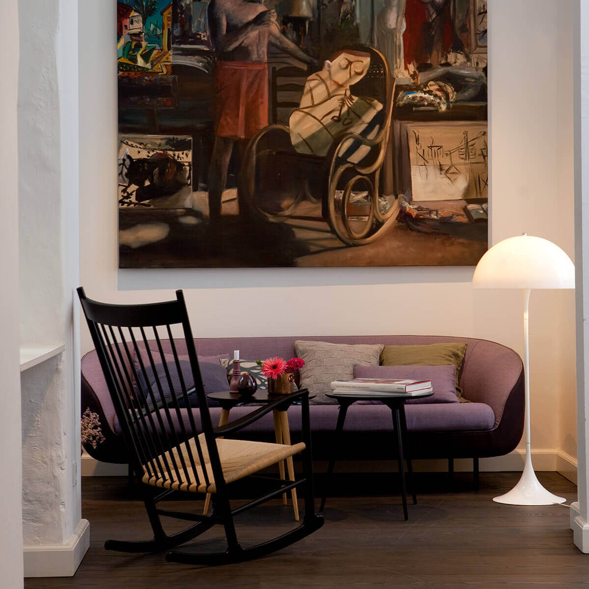 Louis Poulsen Panthella Stehleuchte, Acryl opalweiß – Design by Verner Panton