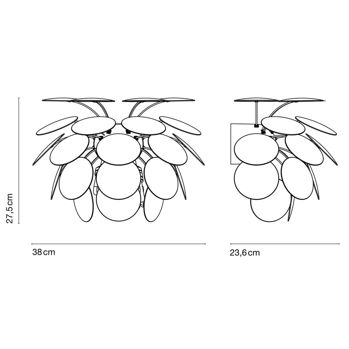 Marset Discocó A Wandleuchte, Maßzeichnung
