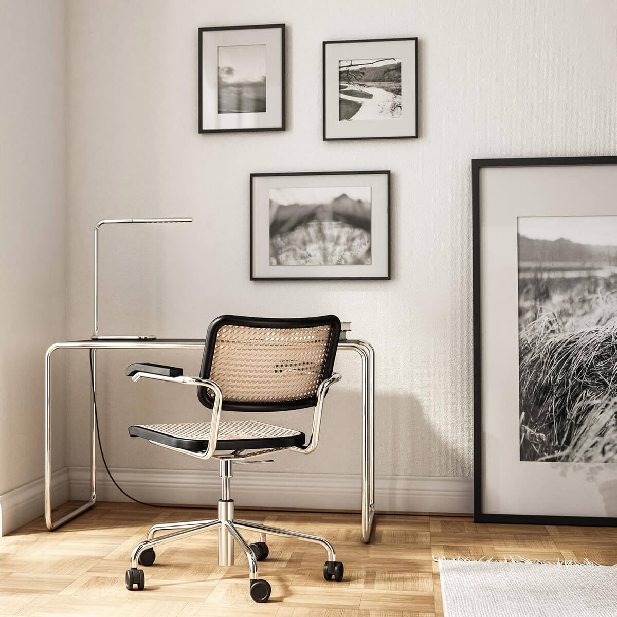 Tecnolumen Lum 50 LED Tischleuchte, Chrom