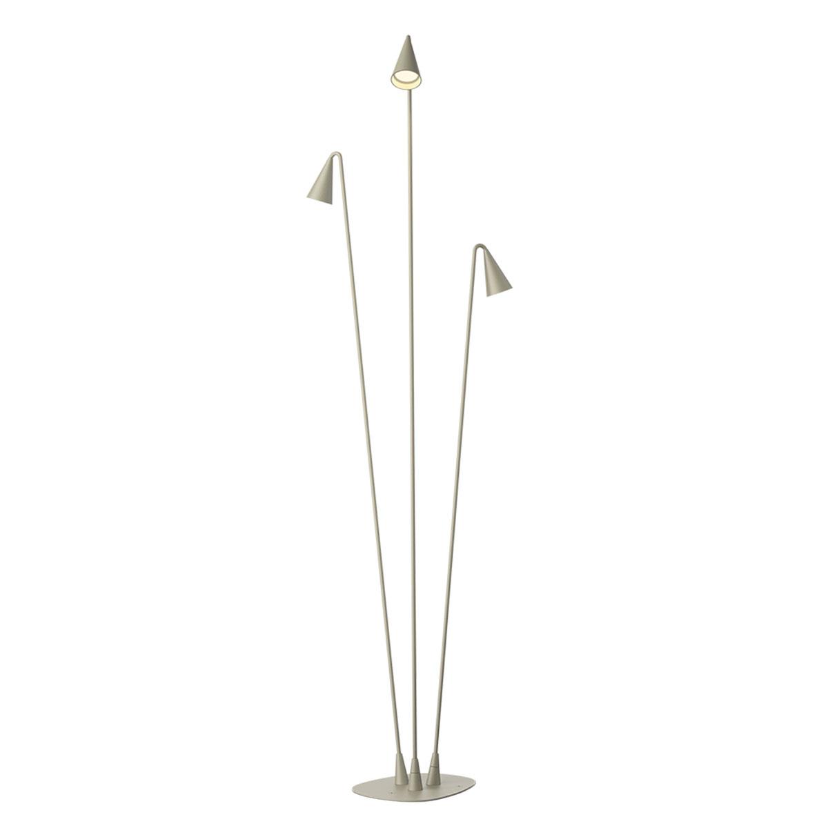 Vibia Brisa LED Außenleuchte, 3-flg., khaki matt