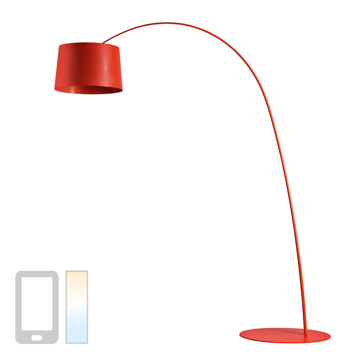 Foscarini Twiggy MyLight Tunable White LED Terra, cremisi (karmesinrot)