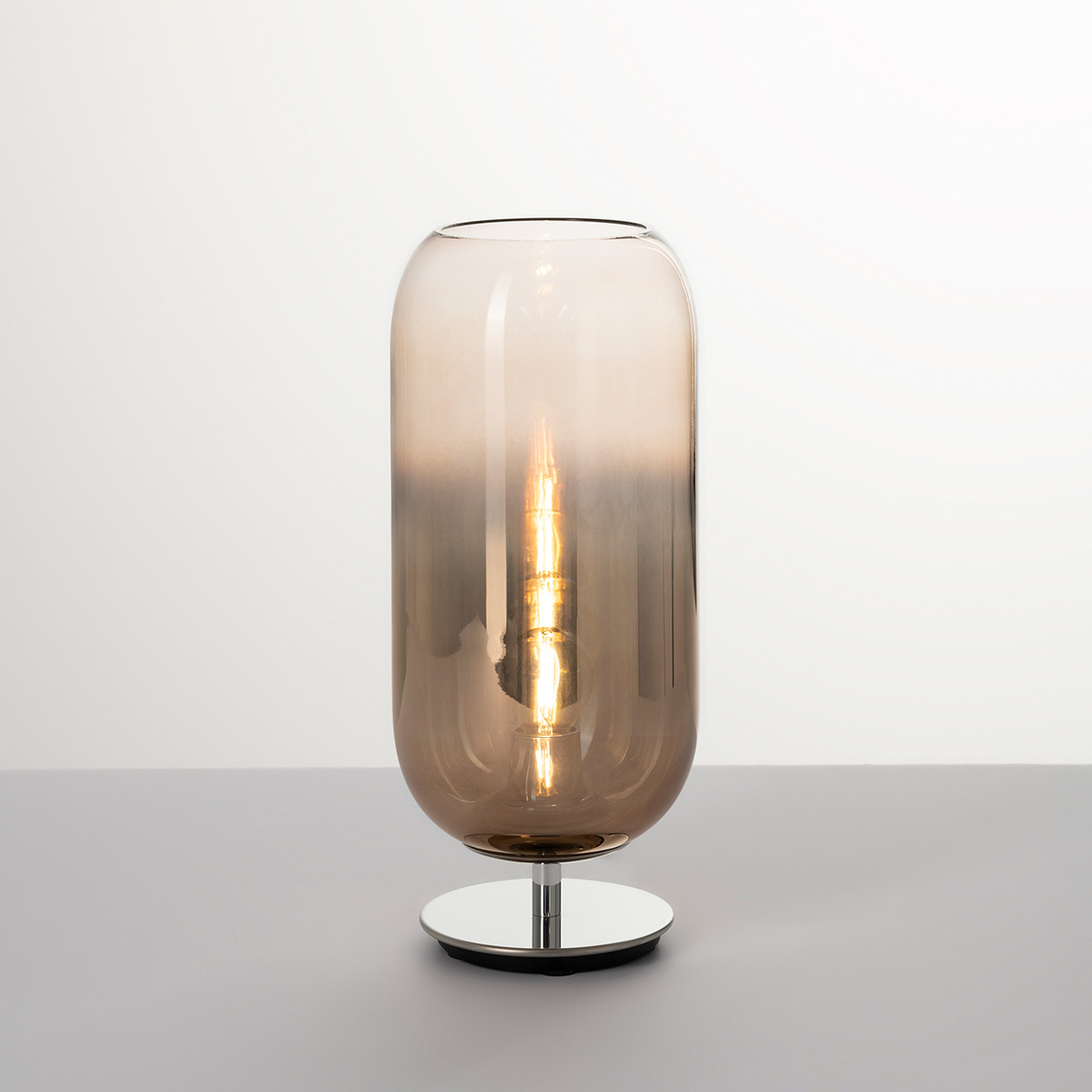 Artemide Gople Lamp Mini Tavolo, Aluminium, Schirm: Bronze