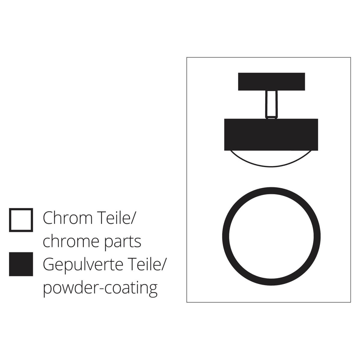 Top Light Puk Maxx Turn LED Downlight Deckenleuchte, Oberflächenbeschaffenheit der Bicolor-Versionen