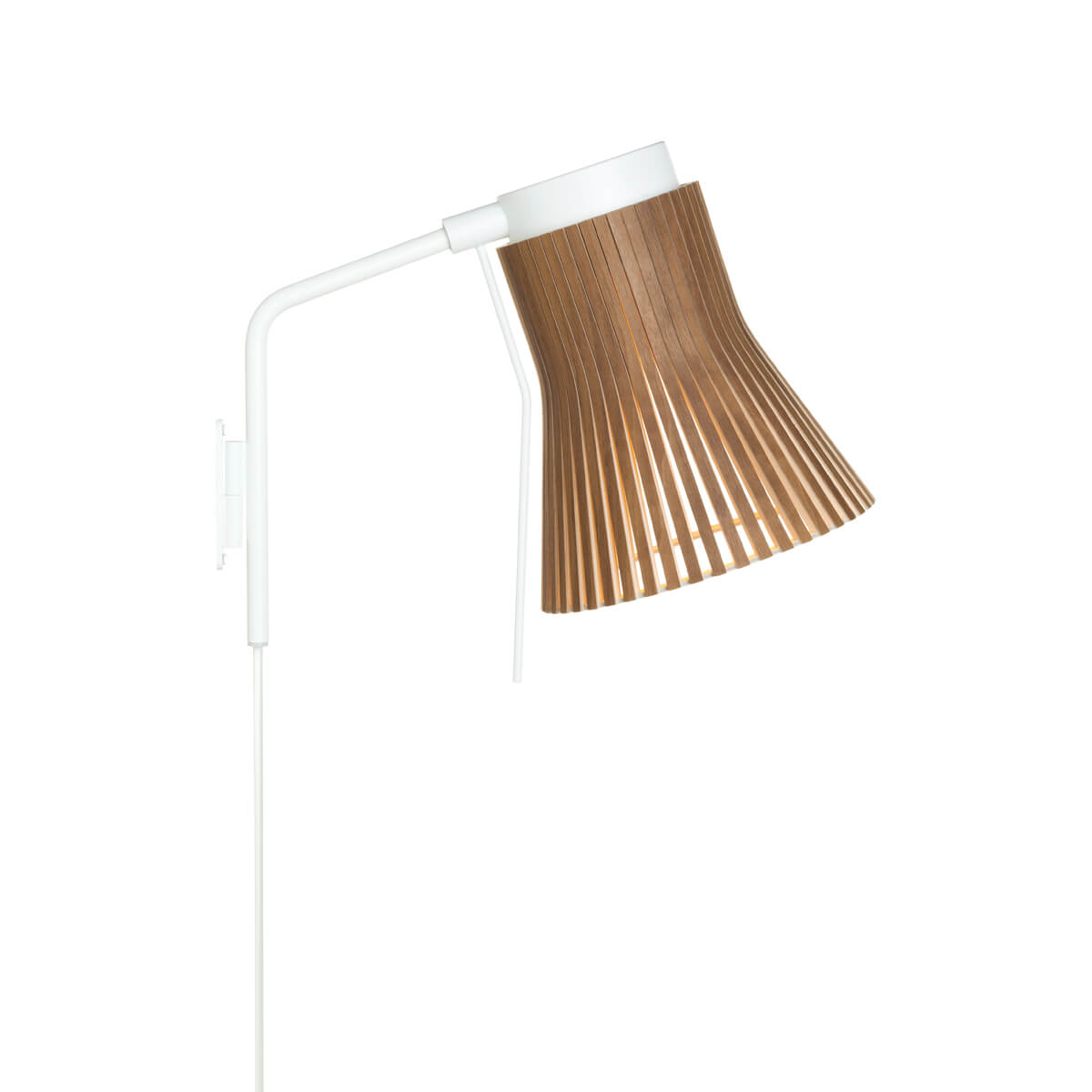 Secto Design Petite 4630 Wandleuchte, weiß, Schirm: Walnussfurnier