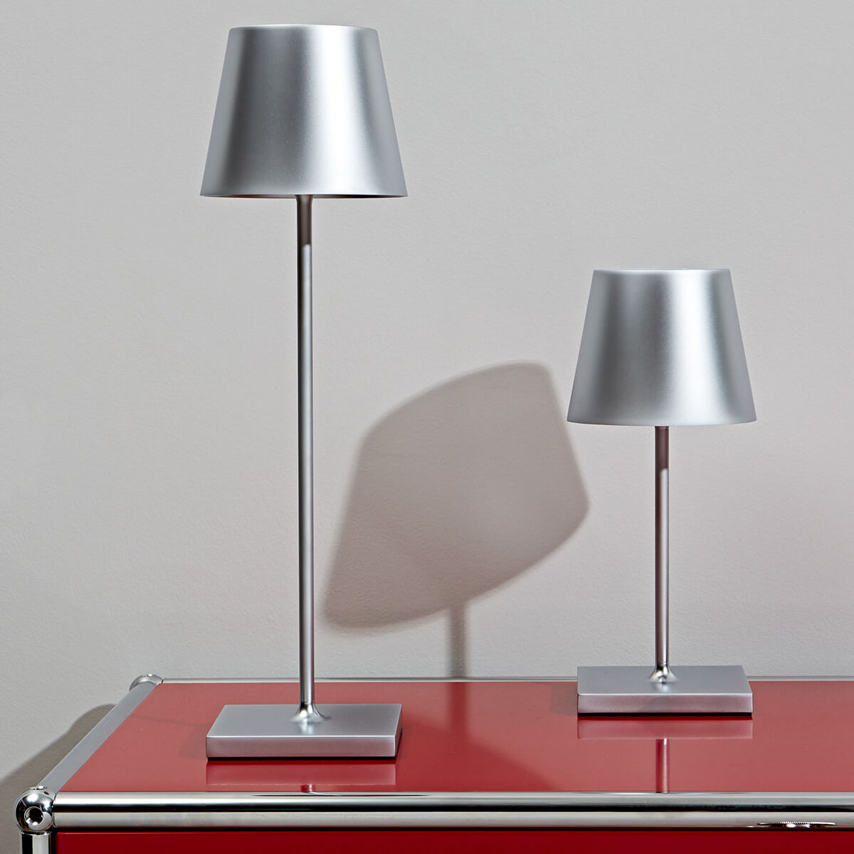 Sigor Nuindie mini LED Akkuleuchte, Flex-Mood, und Nuindie LED Akkuleuchte, Flex-Mood, Silber eloxiert
