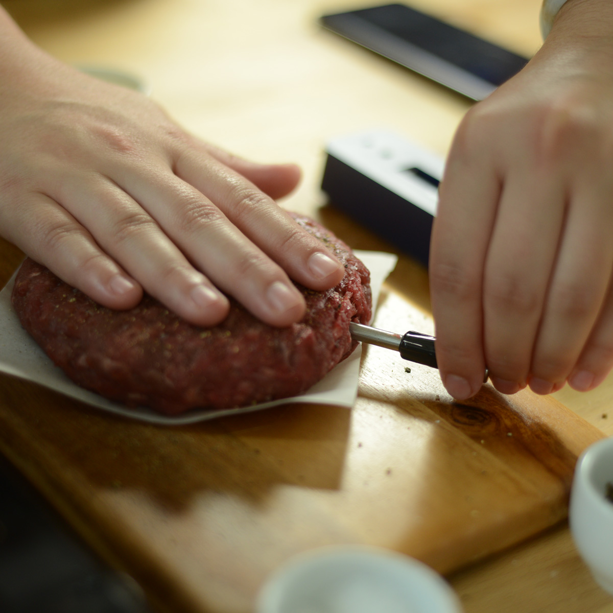 The MeatSticks Set 7 The MeatStick & MiniX Combo-Set inkl. Ladegeräten & Tasche, schwarz, MiniX by TMS Bluetooth Grillthermometer