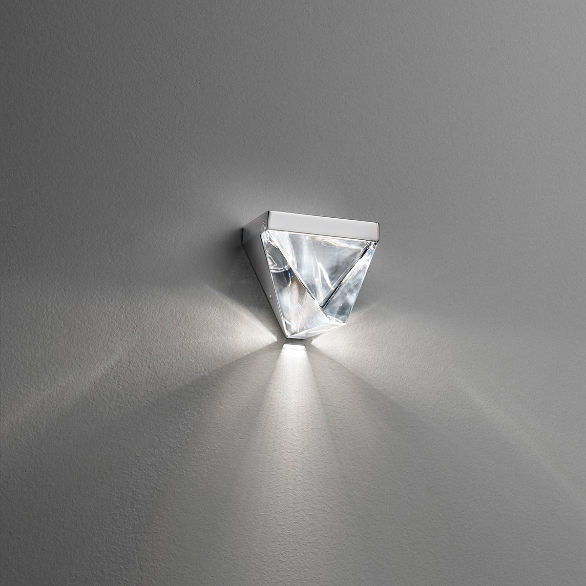 Fabbian Tripla Wandleuchte, Aluminium poliert