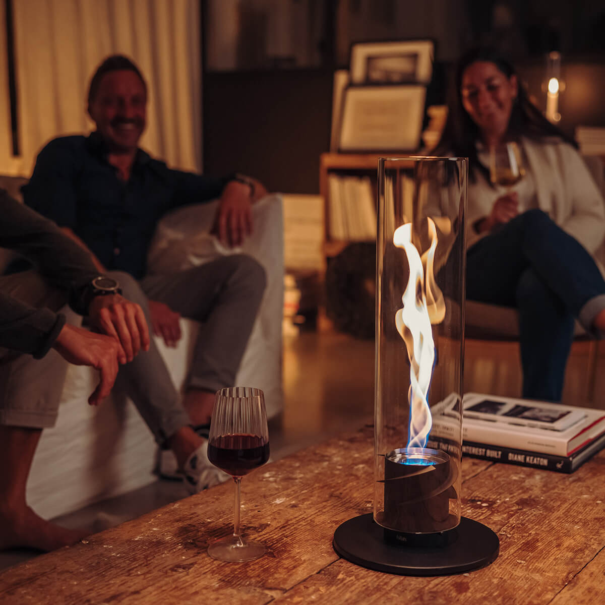 Höfats Spin 1200 Tischfeuer & Windlicht, schwarz