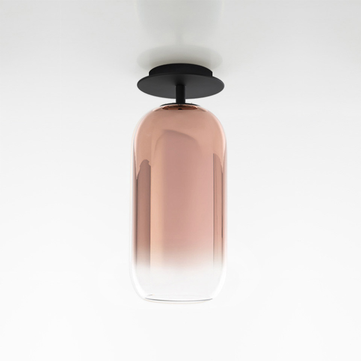 Artemide Gople Lamp Soffitto, schwarz, Schirm: kupferfarben
