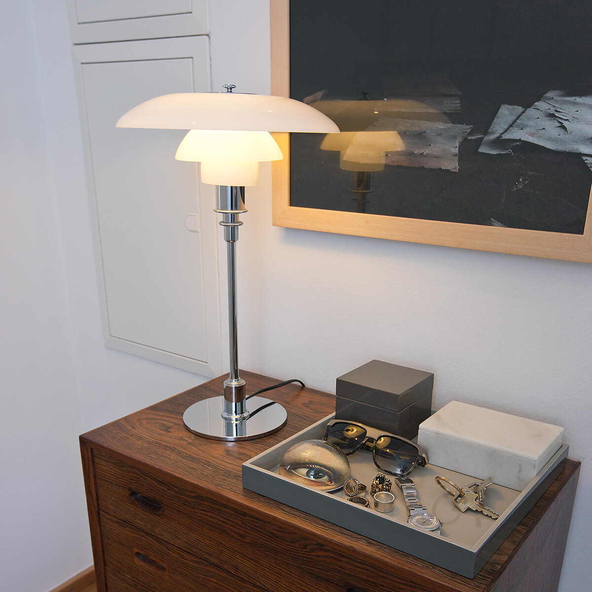 Louis Poulsen PH 3/2 Tischleuchte, hochglanzverchromt