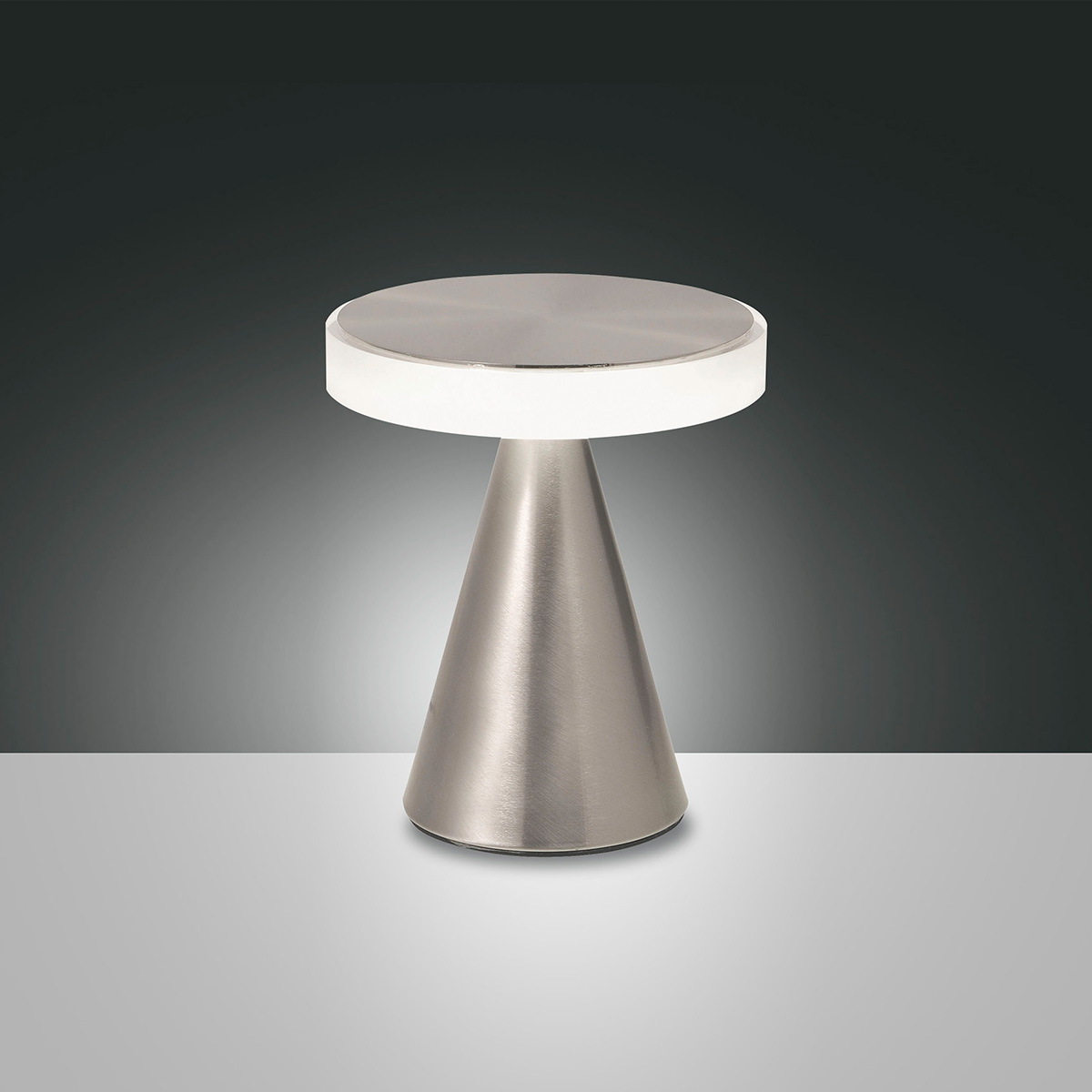 Fabas Luce Neutra 3386-34 LED Tischleuchte, Nickel satiniert