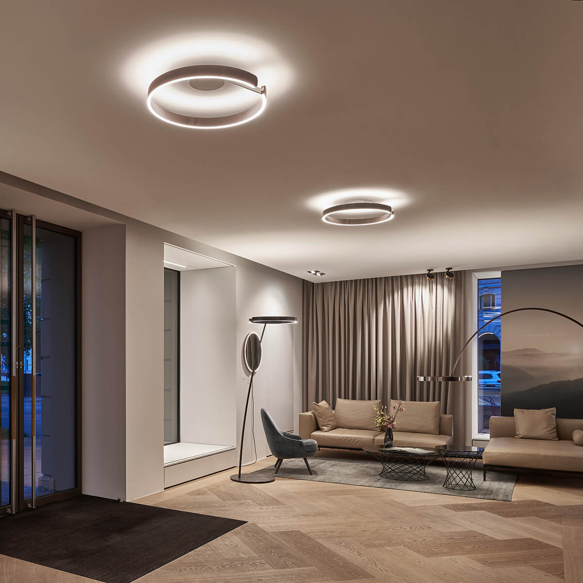 Occhio Mito aura 60 wide LED Wand- / Deckenleuchte, Base: weiß matt, phantom