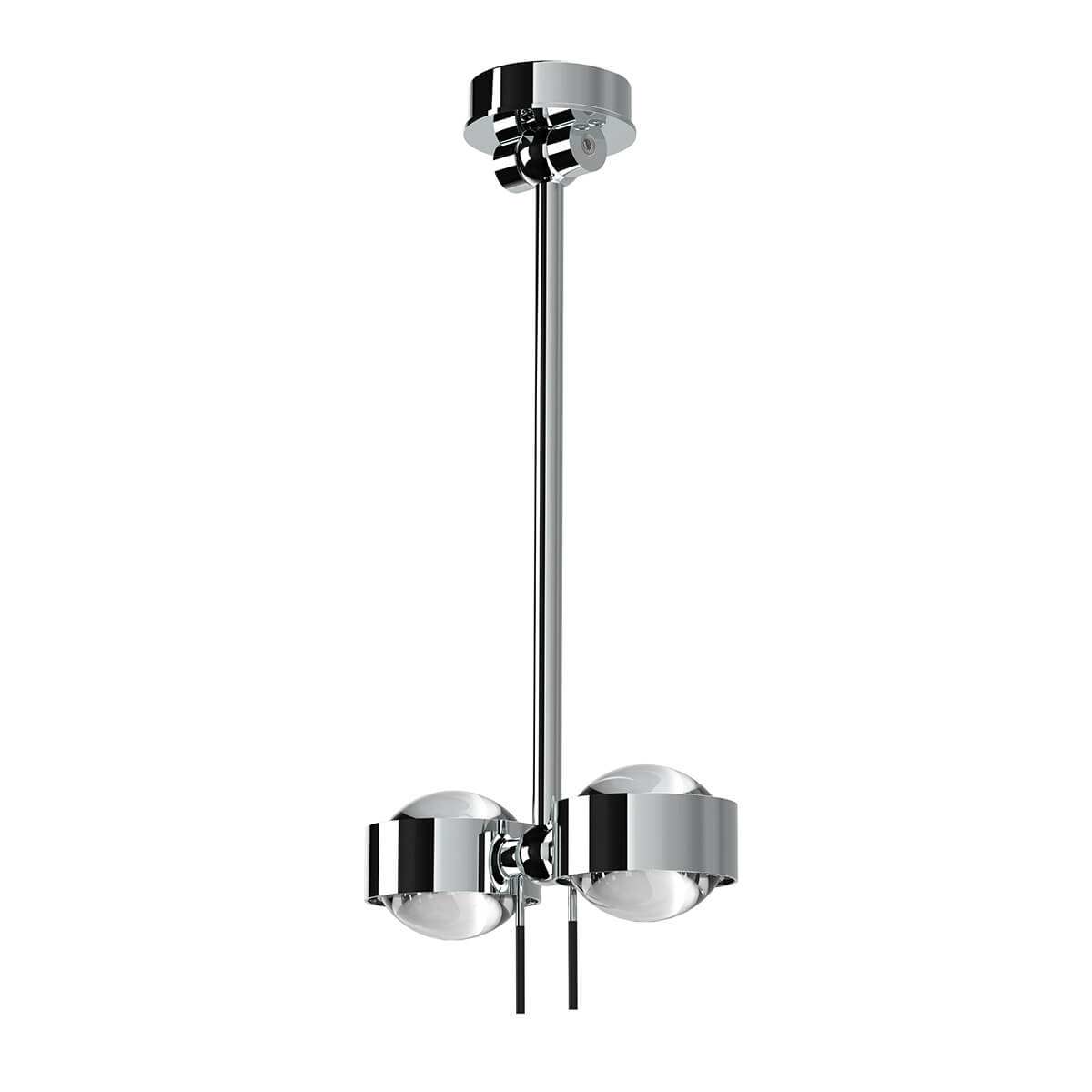 Top Light Puk Wing Twin Wand- / Deckenleuchte, 30 cm, Gehäuse, Chrom, mit Einsätzen Linse klar / Linse klar (Einsätze nicht inbegriffen)