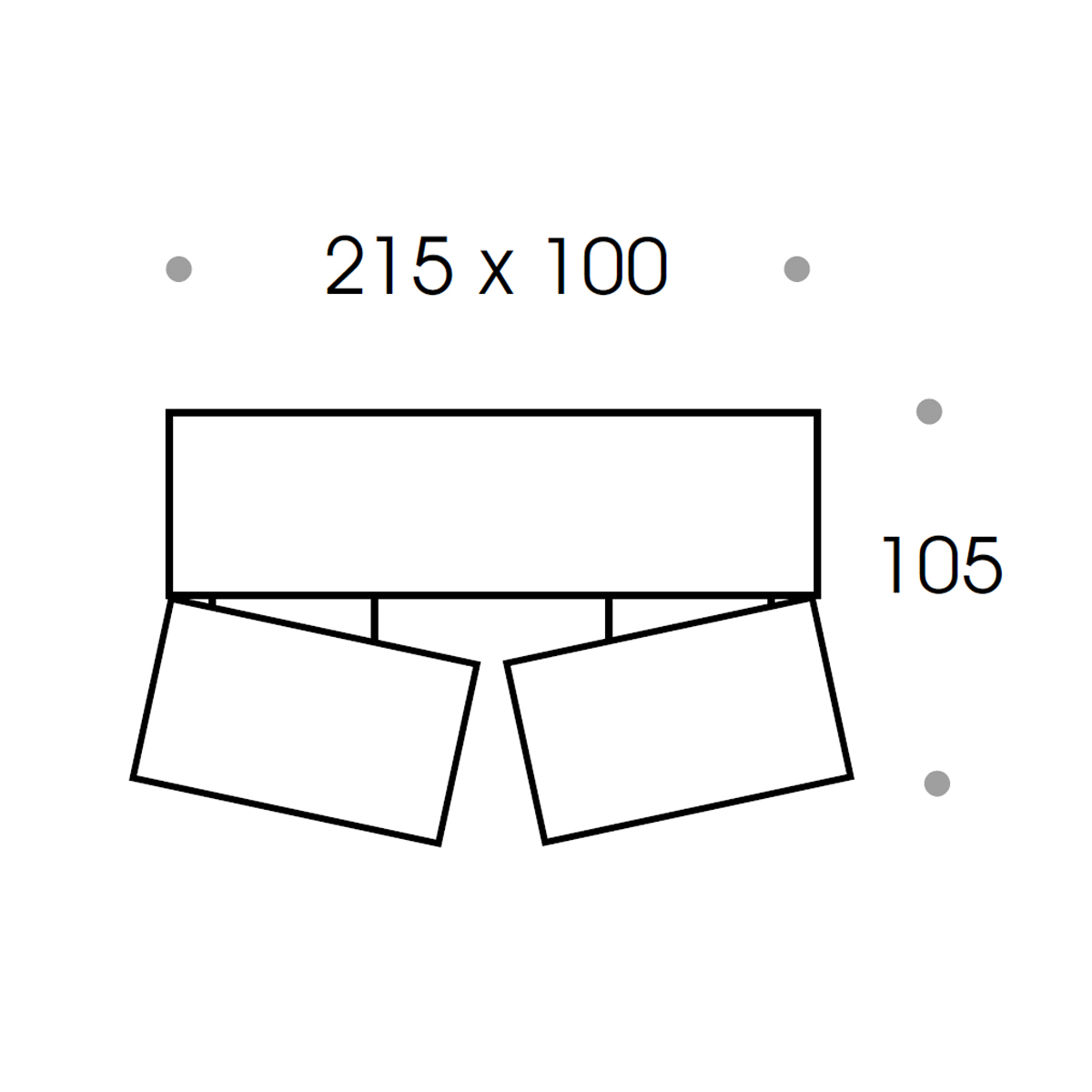 Antidark by Lumexx Easy Double LED Wand- / Deckenleuchte, Maßzeichnung