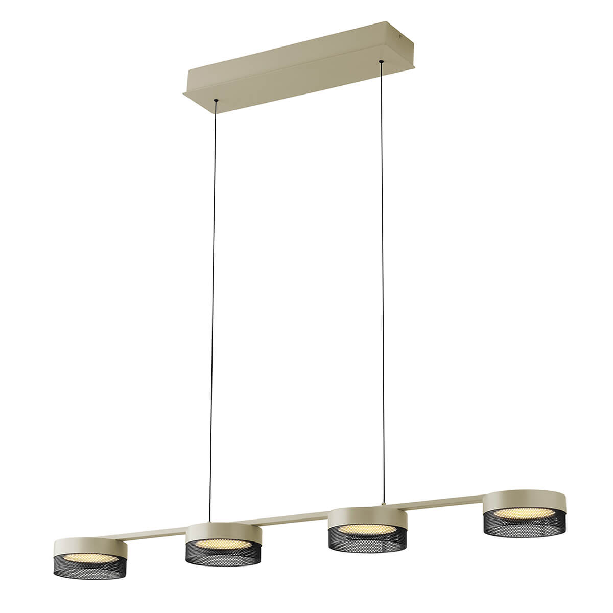 HELL Mesh LED Pendelleuchte, 4-flg., sand / schwarz
