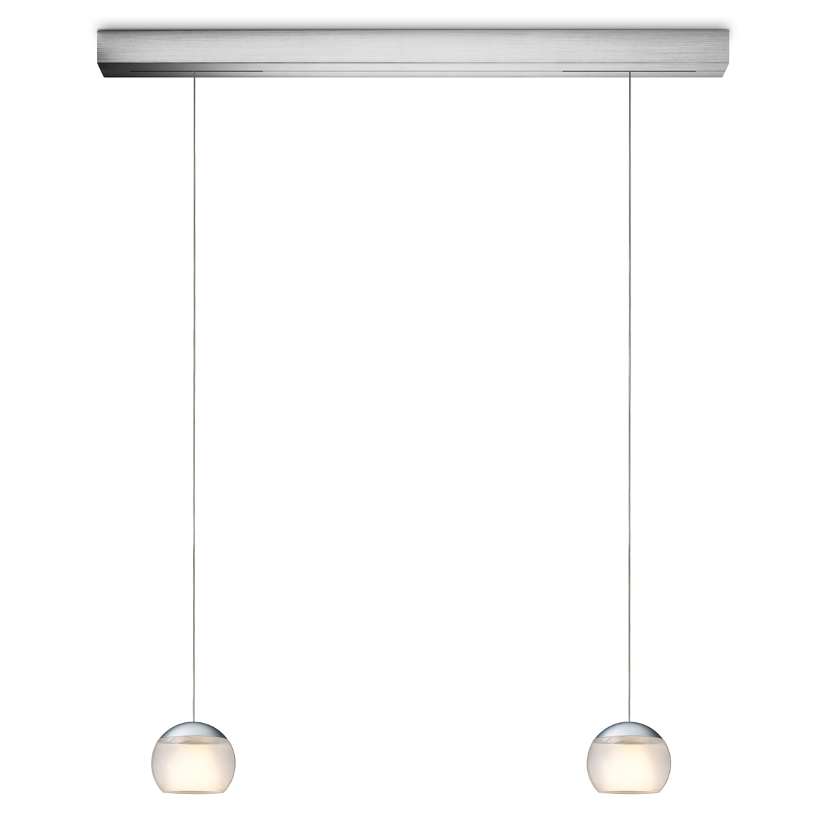 Oligo Balino LED Pendelleuchte, 2-flg., Chrom matt / satiniert