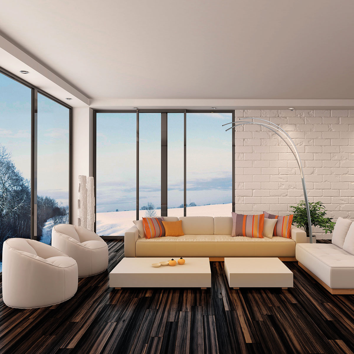 Bopp Bow LED Bogenleuchte, Aluminium geschliffen, Ambiente