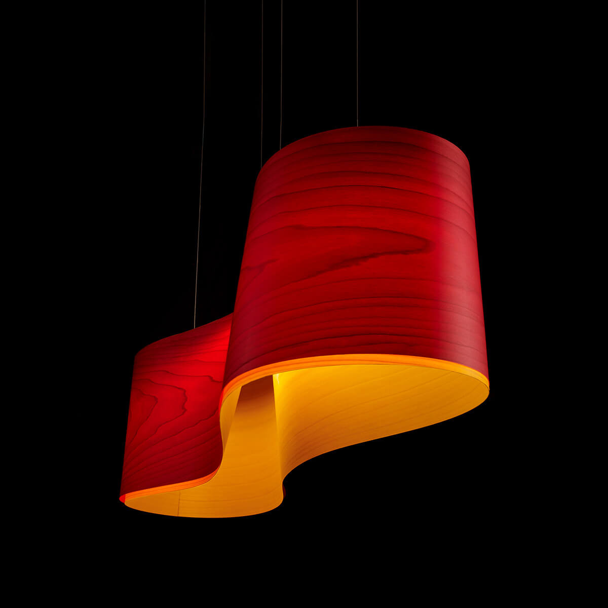 LZF Lamps New Wave LED Pendelleuchte, rot, innen: gelb